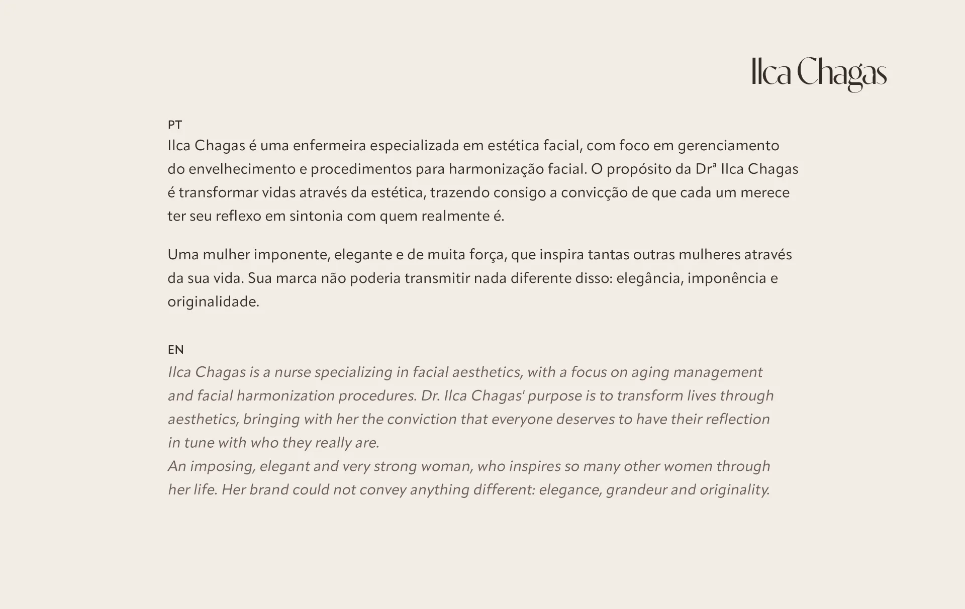 Ilca Chagas - Estética Avançada — detalhe do projeto